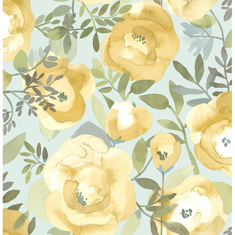 Colored wallpaper with flowers Kolibri - blue, green shades AS 377012 –