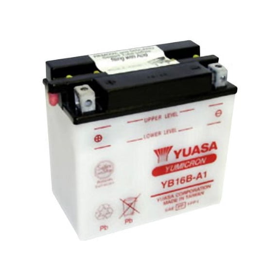 Yuasa Yumicron YB16B-A1 Conventional 12V 16Ah Powersports Battery, 207 CCA (YUAM22161)
