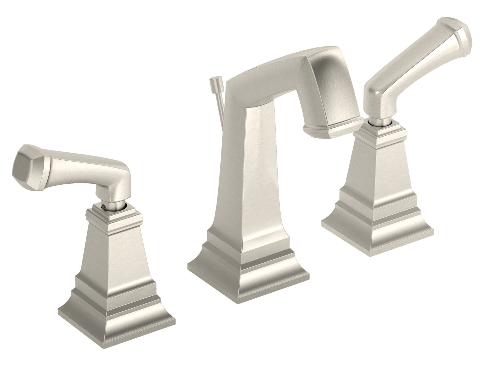 Oxford Widespread 2-Handle Bathroom Faucet with Drain Assembly in Satin Nickel (2.2 GPM)