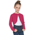 thumbnail image 3 of Purcoar Girls Open Front Bolero Knit Cardigan Kids Cotton Soft Sweater Long Sleeve Lightweight Coat, 3 of 5