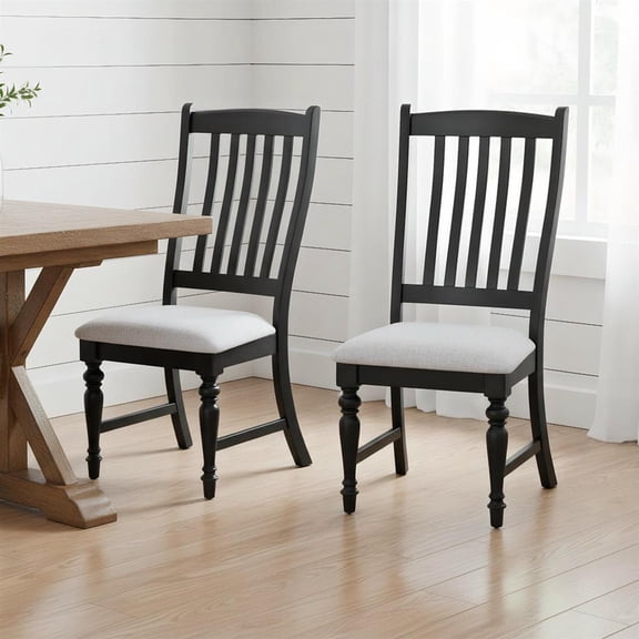 Topcobee Set of 2 Dining Chairs Kitchen Side Chair with Solid Wood Legs, Chairs for Dining Table, Kitchen Chairs-Black