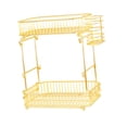 thumbnail image 3 of Tier Spice Rack Organizador de almacenamiento de cocina Rettable Estante de baño Multiuse Desechable Canasta de frutas para la oficina en Oro, 3 of 9