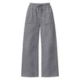 thumbnail image 6 of Naotn Women Wide Leg Sweatpants Casual Baggy Drawstring Elastic Waist Sweat Pants Soft Running Walking Pants Dark Gray S, 6 of 7
