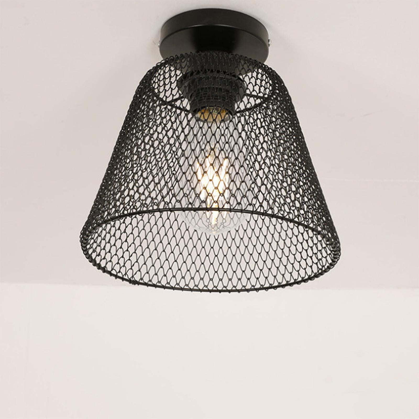 Net Bottom Vintage Pendant Light Iron Wire Cage Ceiling Lampshade Fixtur 