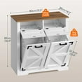 thumbnail image 4 of Farmhouse Two-Tone Laundry Hamper Cabinet with Extra Storage and Anti-Tip Kit, Rustic Storage Cabinet with Drawer, for Bathroom and Laundry Room Organization, White and Walnut WH39XY01, 4 of 9
