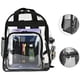thumbnail image 1 of Mochila transparente grande y resistente: mochila transparente de PVC transparente a prueba de congelación con correas ajustables para el trabajo, control de seguridad, eventos deportivos (negro), 1 of 8