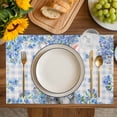 thumbnail image 4 of Easter Rabbit Placemats Set of 4, Spring Cute Bunny Blue Flowers Buffalo Plaid Placemats for Dining Table, Place Mats for Kitchen Tabletop, Waterproof Wipeable Dining Table Mats Set, 4 of 9