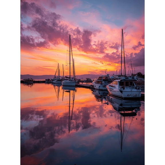Sailboat Seascape Canvas Print Wall Art for Living Room Bedroom Dining Room Entryway Bathroom Office Hotel Cafe Decor