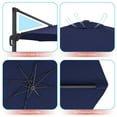 thumbnail image 2 of FLAME&SHADE 11ft Outdoor Hanging Patio Cantilever Umbrella with a Base and Crank Lift Function for Commercial Street and Beach,Navy Blue, 2 of 9