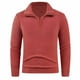 thumbnail image 1 of pstuiky camisa de manga larga para hombre, Abrigo informal de manga larga con media cremallera y cuello de solapa para hombre, chaquetas informales, abrigos de polar top de hombre xxl, 1 of 6