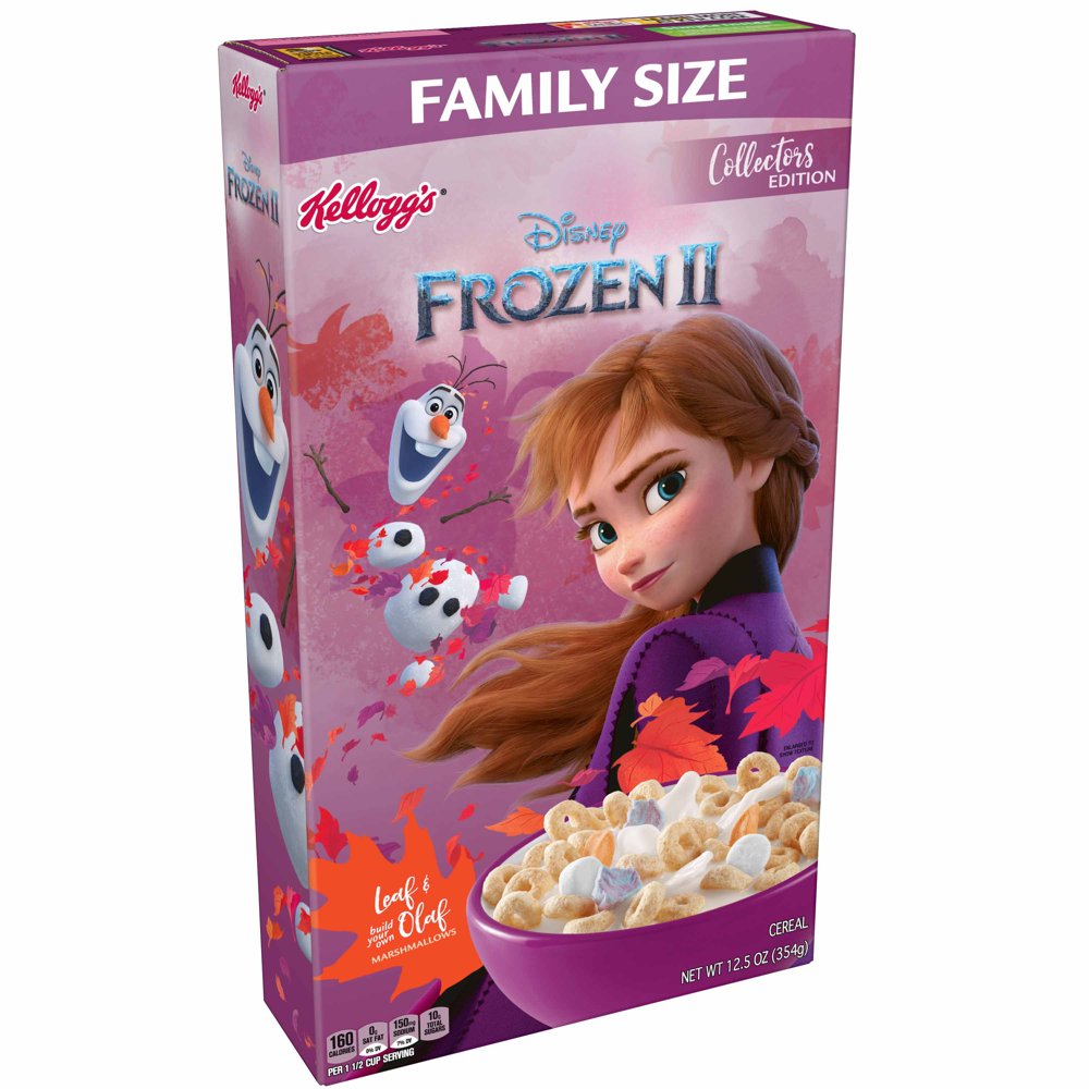 Kellogg's Disney's Frozen 2 Breakfast Cereal, A Good Source of 7 Vitamins and Minerals, Original