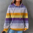 thumbnail image 2 of Long Tunic Tops for Women Leggings Winter Fall Relaxed Fit Hooded Long-sleeved Dolman Cold Shoulder Drawstring Patchwork Leisure Waffle Knit Hoodies Tops(Purple,XL), 2 of 4