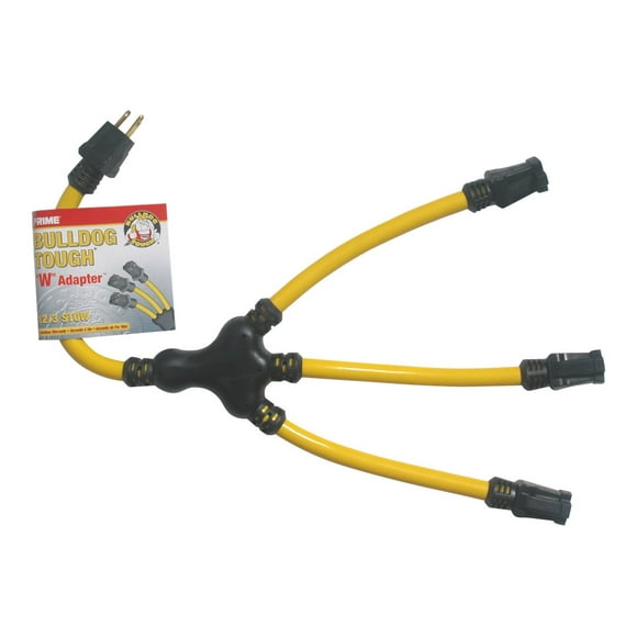 Prime AD190802L Bulldog Tough U Adaptateur de Terre Triple Sortie W-Twist pour Verrouiller Adaptateur Ranger Double Veste avec Fil de 600 Volts