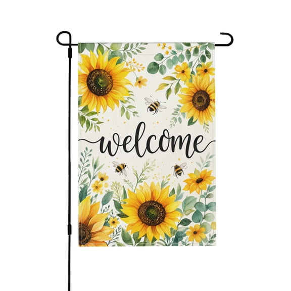 Garden Flag 12x18 Sunflower & Bee Design Welcome Outdoor Decor