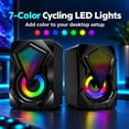 thumbnail image 3 of Computer Speakers for Desktop or Laptop, TSV 2.0 Stereo RGB PC Gaming Speakers with Stereo Surround Bass, 7 Colors LED Lights, USB-Powered 3.5mm Wired Speakers for PC Smartphone Tablet Projector TV, 3 of 9