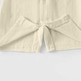 thumbnail image 5 of Fesfesfes Baby Toddler Kids Short Sleeve Cotton Romper Jumpsuit with Collar, Cute Solid Color Button Down Onesie Outfit for Daily Summer Play Wear Kids 0-18 Months Old., 5 of 6