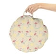 thumbnail image 2 of Flamingo Round Floor Cushion with Handle, Tropical Animal and Fruit Slices Print in Pastel Colors Illustration, Pillow for Living Room & Dorms, 18" Round, Champagne and Multicolor, by Ambesonne, 2 of 4