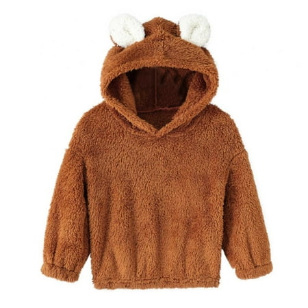 

GYRATEDREAM Baby Kids Boys Girls Fuzzy Sherpa Pullover Hoodie Sweatshirts Fall Winter Warm Hooded Tops 0-5 Years