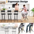 thumbnail image 3 of RTVR 36-inch Round Collapsible Folding Stool with 400 lbs Capacity, Set of 2, Padded PU Leather, Black with Back for Indoor Outdoor, 3 of 9