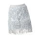 thumbnail image 2 of 2xFalda Con Borlas De Lentejuelas, Moda Bohemia, Falda Con Flecos De Lentejuelas Para Fiesta, Rave, Mujer, Talla M, Plata, 2 of 8