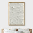 thumbnail image 3 of PixonSign Framed Wall Art Geometric White Brush Stroke Waves Abstract Shape Paintings Minimalism Modern Art Decoration Contemporary Canvas Prints Fine Art Cool for Rooms - 16"x24" Natural, 3 of 5