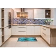 thumbnail image 6 of Ahgly Company Machine Washable Indoor Square Transitional Blue Jay Blue Area Rugs, 5' Square, 6 of 7