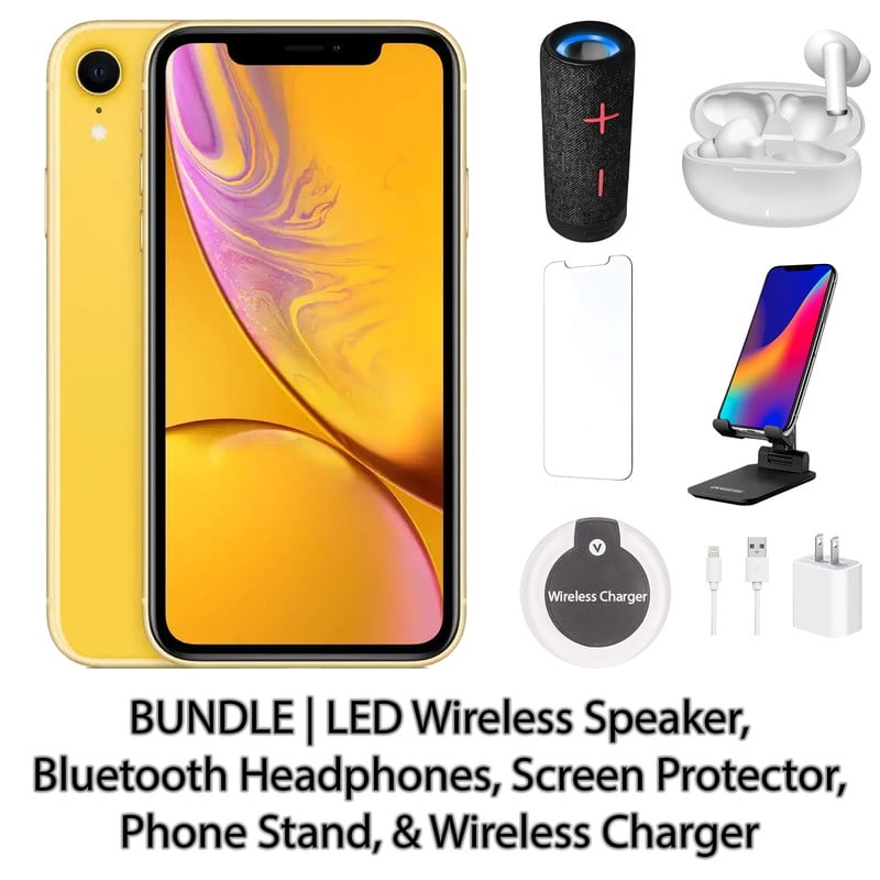 GSM or CDMA Apple iPhone XR Cell Phones 64GB, 3GB RAM, Yellow