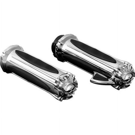 Kuryakyn Zombie Chrome/Black Grips w/Throttle Boss - Cable Style (6295)