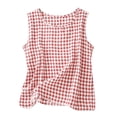 thumbnail image 4 of Mifsaly Girls Plaid Tank Tops Toddler Kids Casual Crewneck Sleeveless Blouse Lightweight Breathable Vacation Beach Everyday Summer Outfits, 4 of 8