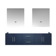 thumbnail image 3 of Lexora Home Geneva 72" Double Vanity with LED Mirrors in Navy Blue, 3 of 11