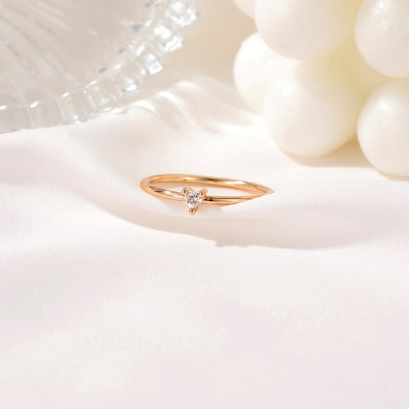 TopLLC Rings Heart-shaped Ring Women's Inlaid Zircon Heart-shaped Thin Ring Dangle Earring