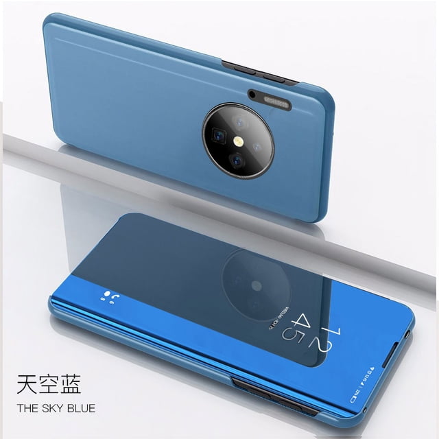 For Huawei P30 Lite P30 Pro Case Clear View Mirror Phone Case For Huawei Mate 30 Pro Lite Flip Magnetic Leather Stand Back Cover blue For P30 Pro