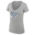 thumbnail image 2 of Women's G-III 4Her by Carl Banks  Heather Gray Tampa Bay Lightning Super-Slim Fit Lightweight Heart V-Neck T-Shirt, 2 of 3