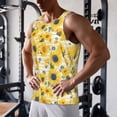 thumbnail image 5 of Logiee Blue Floral Sunflower Print Men's Workout Tank Top,Quick Dry Workout Tank Top,Gym Muscle Tee,Fitness Bodybuilding Sleeveless T Shirt-XX-Large, 5 of 7