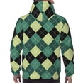 thumbnail image 3 of Bingfone Green Squares Men's Drawstring Hoodie Long Sleeve Pocket Sweatshirts-XX-Large, 3 of 6