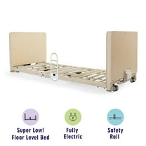Medacure Super Low Full Electric Hospital Bed - Lowest Bed, Goes Down to Floor - Pivot Rails Included - Ultra Compact Fold