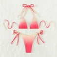 thumbnail image 6 of Fesfesfes Bikini Sets for Women 2023 New Sexy Swimwear Split Bikini Sets High Waist Swimsuit Split Swimwear Beachwear Halter Neck Pool Party Bikinis Under $10, 6 of 7