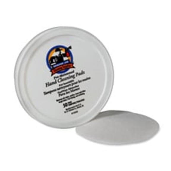 Genuine Joe  Pre-moistened Hand Cleaning Pads- 3in. Diameter- 50 Pads
