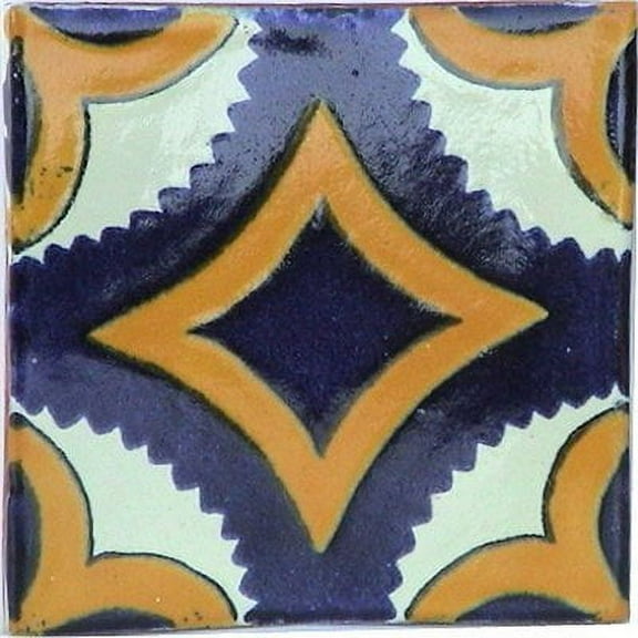 4.2x4.2 Jalisco Talavera Mexican Tile, Set of 9 pcs