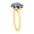 thumbnail image 3 of KIRAN FINE JEWEL Round Blue Tanzanite Sapphire Cocktail Band Ring Yellow Gold Plated 925 Silver Wedding Women Gemstone Statement Jewelry Gift For Her, 3 of 5