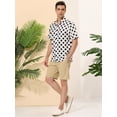 thumbnail image 4 of INSPIRE CHIC Camisa de lunares de verano para hombre, camisas hawaianas con patrón de manga corta y botones blanco XL, 4 of 6