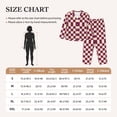 thumbnail image 4 of Pajama Sets for Women 2 Pcs, Groovy hippie checkered vintage Button Down Long Sleeve Sleepwear Lounge PJ Sets, 4 of 6