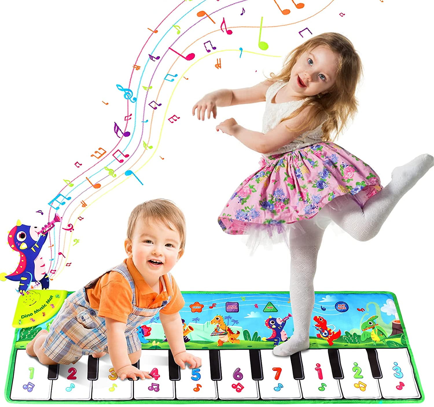 RenFox Tapis Musical, Tapis de Jeu Piano Enfants, Tapis de Musique avec des  7 Sons d'Animaux, Tapis de Danse pour Enfants, Cadeau Jouets pour