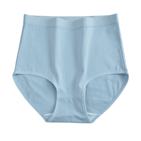 Fulorrnie Underwear for Women Plus Size Briefs Seamless Comfort Panties Cute High Waist Elastic Panty Blue XXL