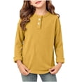 thumbnail image 3 of Loopsun Kids Boys Girls Long Sleeve Shirts 0-11 Years Solid Ribbed Round Neck Fall Layering Tops, 3 of 5