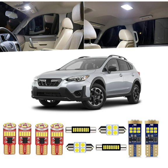 10 Piece Car Interior LED Lights Kit for Subaru Crosstrek 2021 2022 2023 2024 Interior LED Light Bulbs Packag Kit License Plate Light   Install Tool