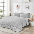 thumbnail image 6 of DOZ 100% GOTS Organic Percale Duvet Cover Set, Crisp Cool, Long Staple, Breathable, Durable, 8 Loops, 6 of 11