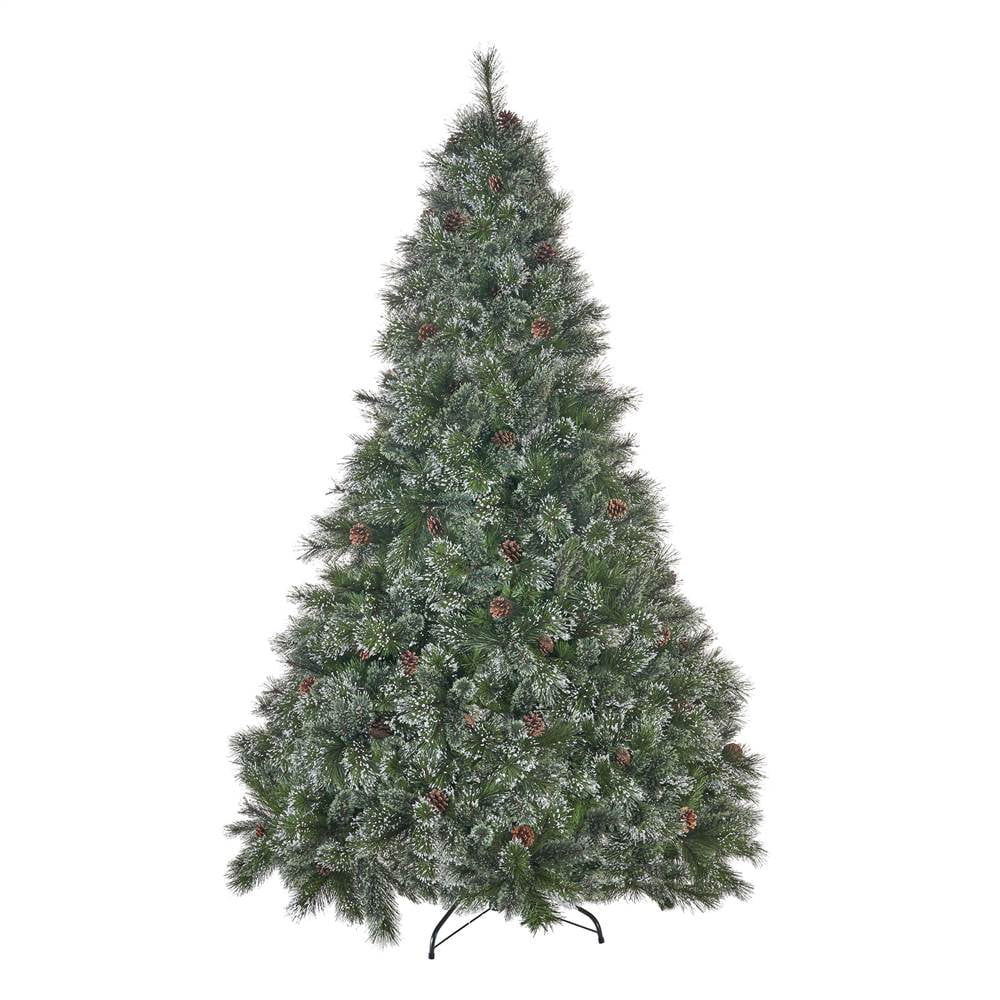 9 ft. Cashmere Pine Christmas Tree with Snowy Branches in Green