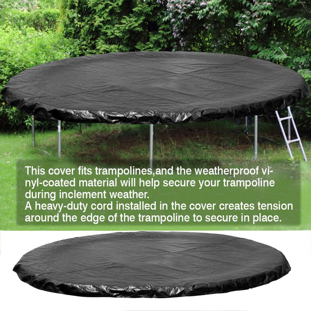 wowspeed 14ft Round Trampoline Waterproof Cover, Outdoor Protection Trampolines Cover, Black