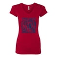 thumbnail image 2 of Straight Outta Boston BOS Fan | Fantasy Baseball Fans | Womens Sports Slim Fit Junior V-Neck Tee, Red, Small, 2 of 4